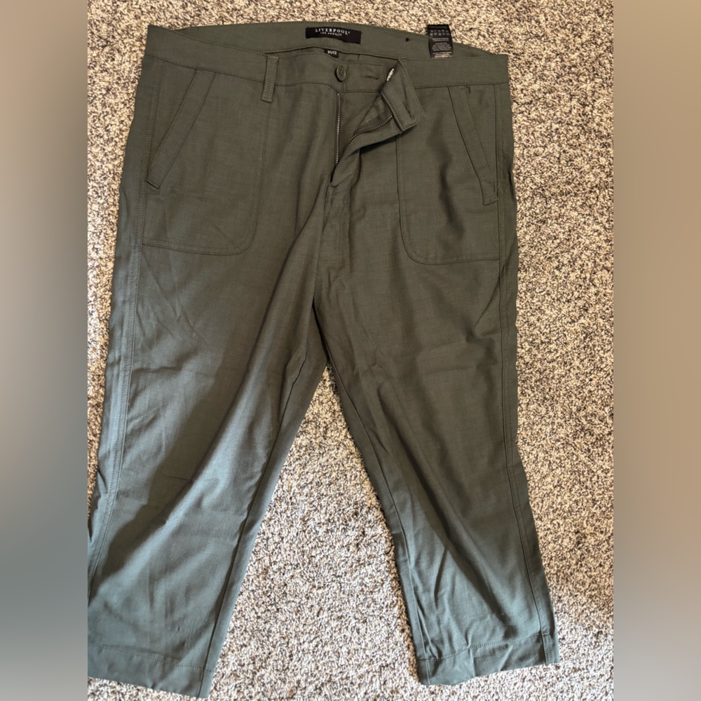 Liverpool Olive Ankle Crop Women's Pants